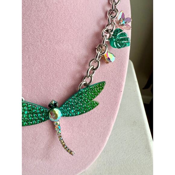 New Betsey Johnson Sparkly Dragonfly Necklace - Picture 4 of 6